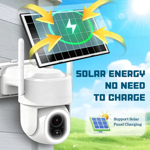 Imagen 2 del producto Cámara Solar para exteriores Tuya 2K, WiFi, PTZ, paneles solares inalámbricos, cámara IP de 5MP, batería integrada, videovigilancia, Larga modo de reposo