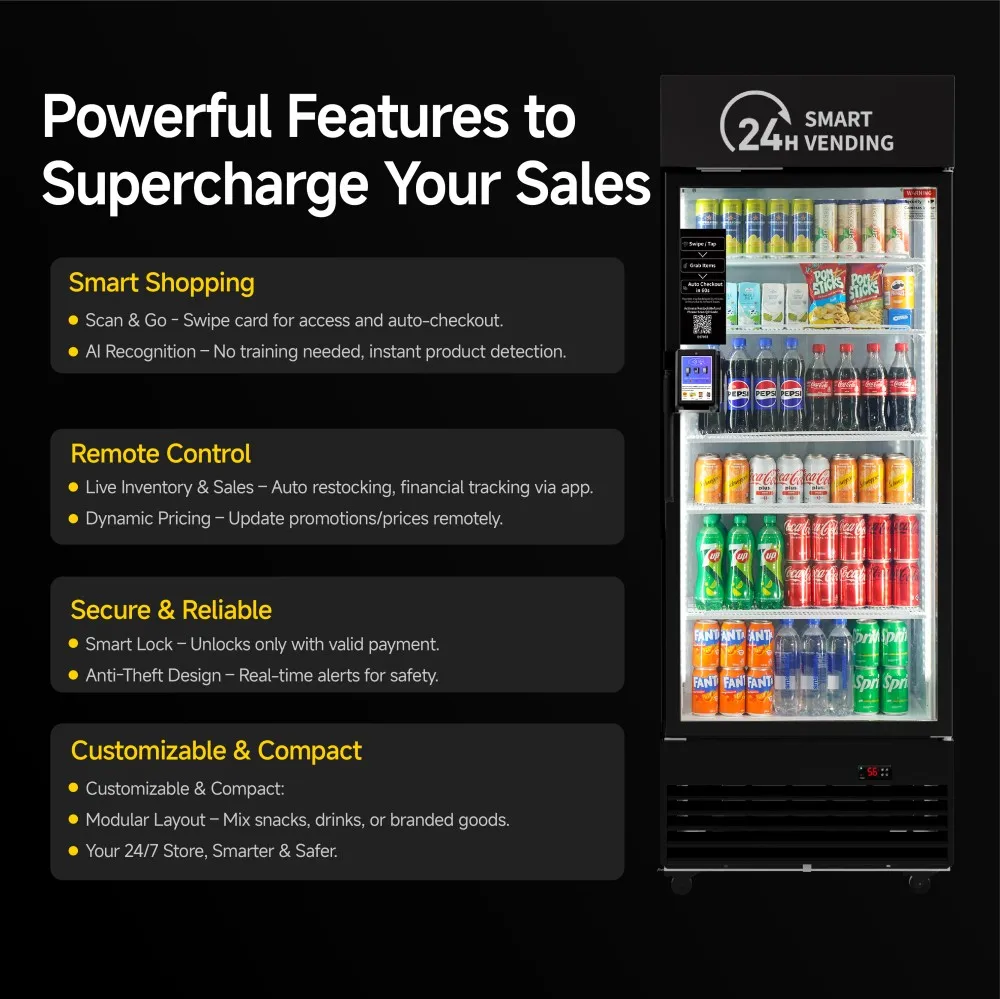 آلة بيع الطعام الذكية AI لمكتب فندق الصالة الرياضية موزع المشروبات الخفيفة الأوتوماتيكي مع الذكاء الاصطناعي (440) #4