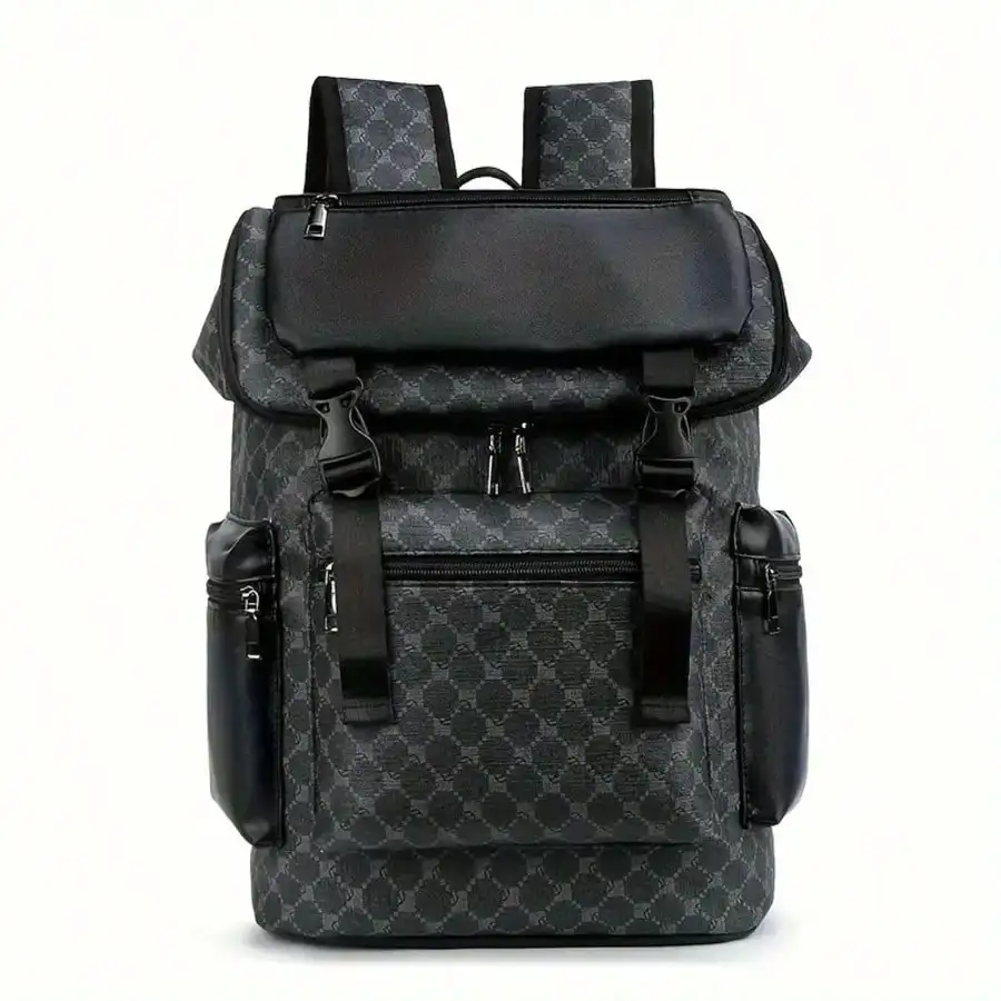 Backpack For Teenager] Lightweight PU Material, Stylish Large-Capacity Backpack For Teenager & Teenager - Multi-Compartment Design With Adjustable Shoulder Straps, Laptop Compartment, And Mesh Bottom - Perfect For Travel, School, And Outdoor Adventures