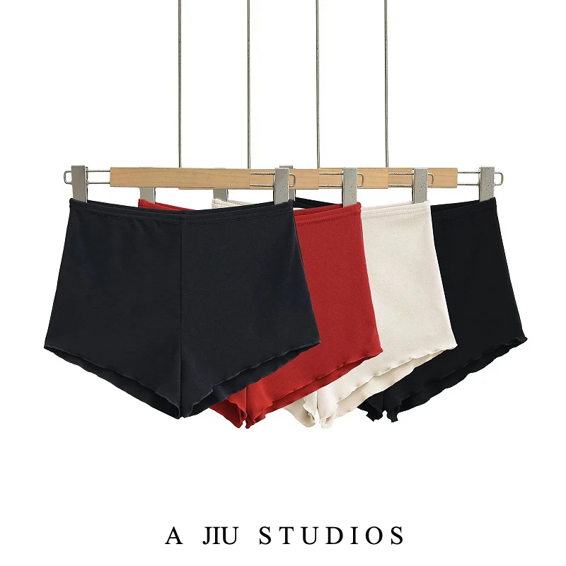 عالية الخصر سليم صالح orts المرأة ملابس المنزل مباراة داخلية مكافحة الضوء الصيف Se السراويل لون نقي قاعدة طبقة السراويل #1