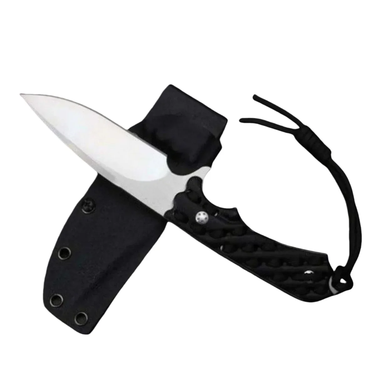 Paodin Figured Hunting Straight Partners Blade Knife, 7CR17MOV, K Sheath, DulRescue, Camping, EDC Survival Tool, opaque