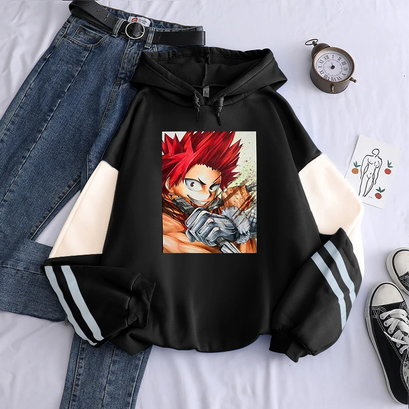 

My Hero Academia Kirishima Eijiro Hoodies Printed Long Sleeve Fashion Crewneck Tops Autumn Winter Warm Fleece Unisex Sweatshirt