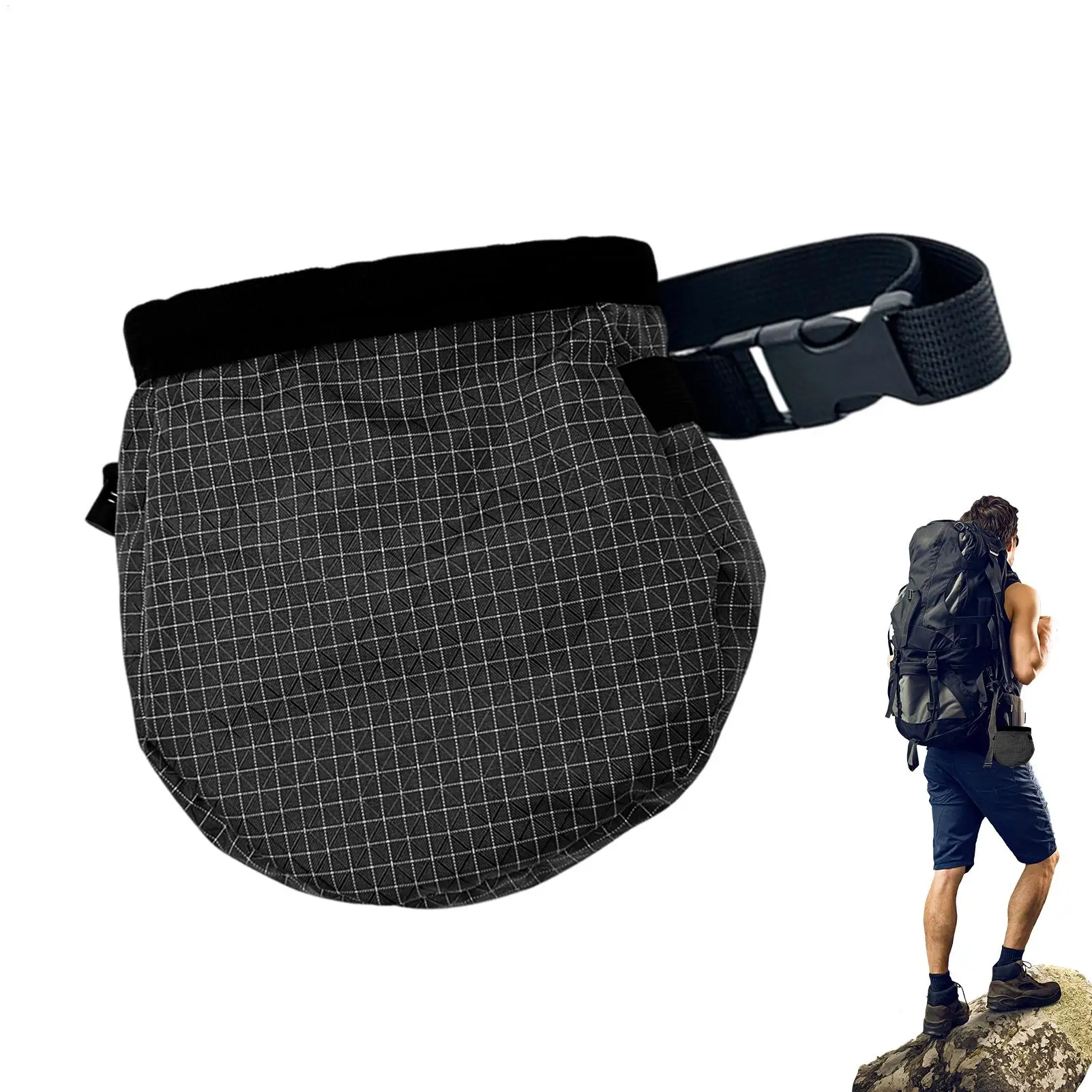 Waterproof Portable Bouldering Chalk Bag With Adjustable Waist Belt Large Capacity Magnesia Powder Storage Pouch