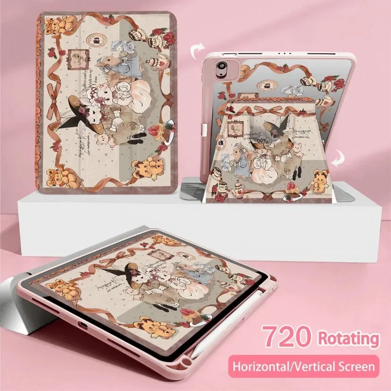 

Защитный чехол Reading Little Rabbit для iPad 10.2 7th 8th 9th Gen Air 5th 4th Pro 11 2-й 3-й 4-й Ipad Mini6 8.3