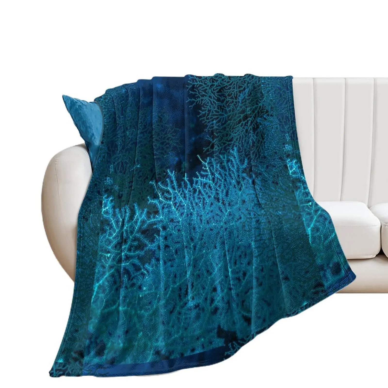 

Coral Blue Throw Blanket anime Multi-Purpose Thin Fashion Sofas Blankets