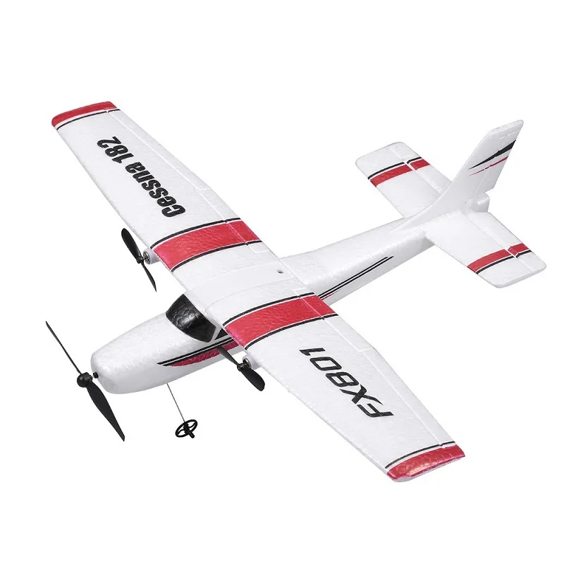 FX801 Stunt Remote Control Glider EPP Foam DIY Cessna 182 Assembled Fixed Wing Airplane Model Toy Gift