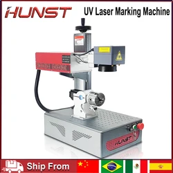 HUNST  5W Ultraviolet  Laser Marking Machine 355nm UV Laser Engraving Machine for Glass Wood PVC Stainless Steel All Material