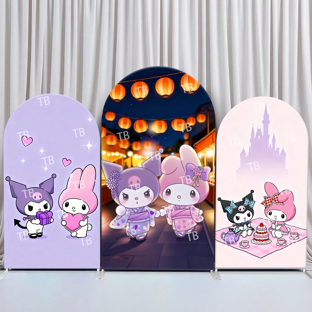

Sanrio Kuromi My Melody Festival Style Arch Backdrop Cover Lively Festive Scene For Kids Birthday Baby Shower Photo Booth Decor