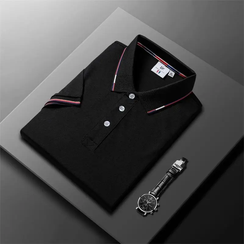 Men's Business Casual  Short Sleeve T-Shirt Summer Comfort Cool Sensation City Walk Clean Fit Style Three Acetate Fiber