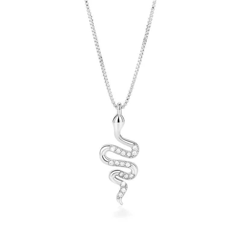 Huitan exquisite Schlange Anhänger Halskette mit schillernden cz Stein Persönlichkeit Frauen Hochzeits feier Halskette Geschenk Aussage Schmuck
