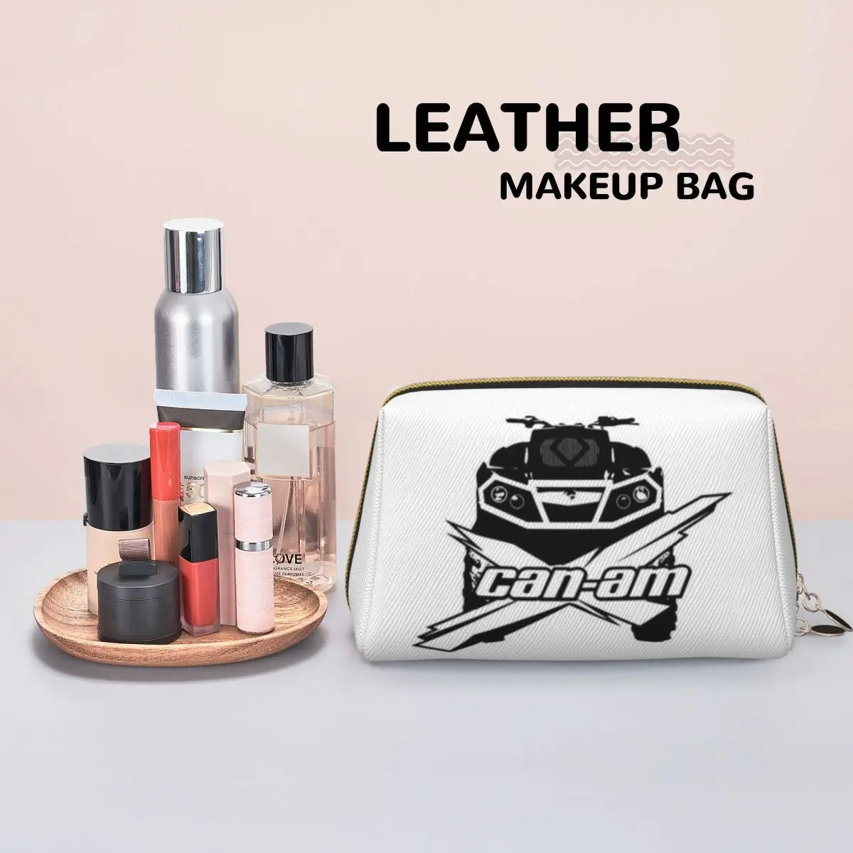 Can-Am BRP Motorcycle Women Cosmetic Bags Travel Makeup Organizer Pouch Toiletry Storage Dopp Kit Box