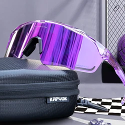 Kapvoe Purple Photochromic Cycling Sunglasses for Men Blue Photochromic Glasses UV400 MTB New Bicycle Goggles Eyewear Sports