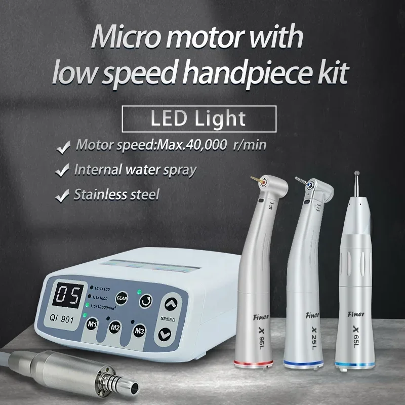 Clinical micro motor with red ring handpiece and low speed contra angle handpiece