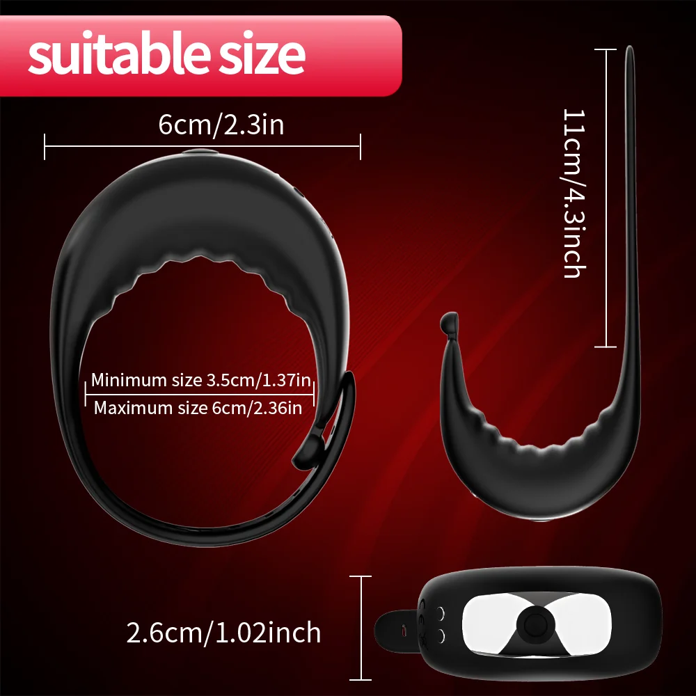 Newest Adjustable Vibrating Cock Ring for Men Masturbator Penis Ring Vibrator Male Delayed ejaculation Sex Toys for Man Cockring