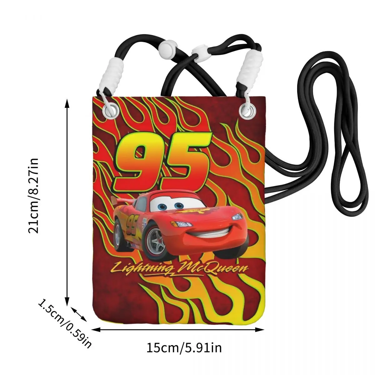 مخصص البرق ماكوين محفظة الهاتف الذكي مع حزام سباق السيارات حقيبة كروسبودي النساء الرجال تشغيل حقيبة الهاتف المحمول