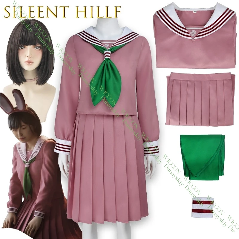

Midori Cosplay Costume from Silent Hill Pink JK Dress Anime Game School Uniform Character Outfit Halloween Party Roleplay