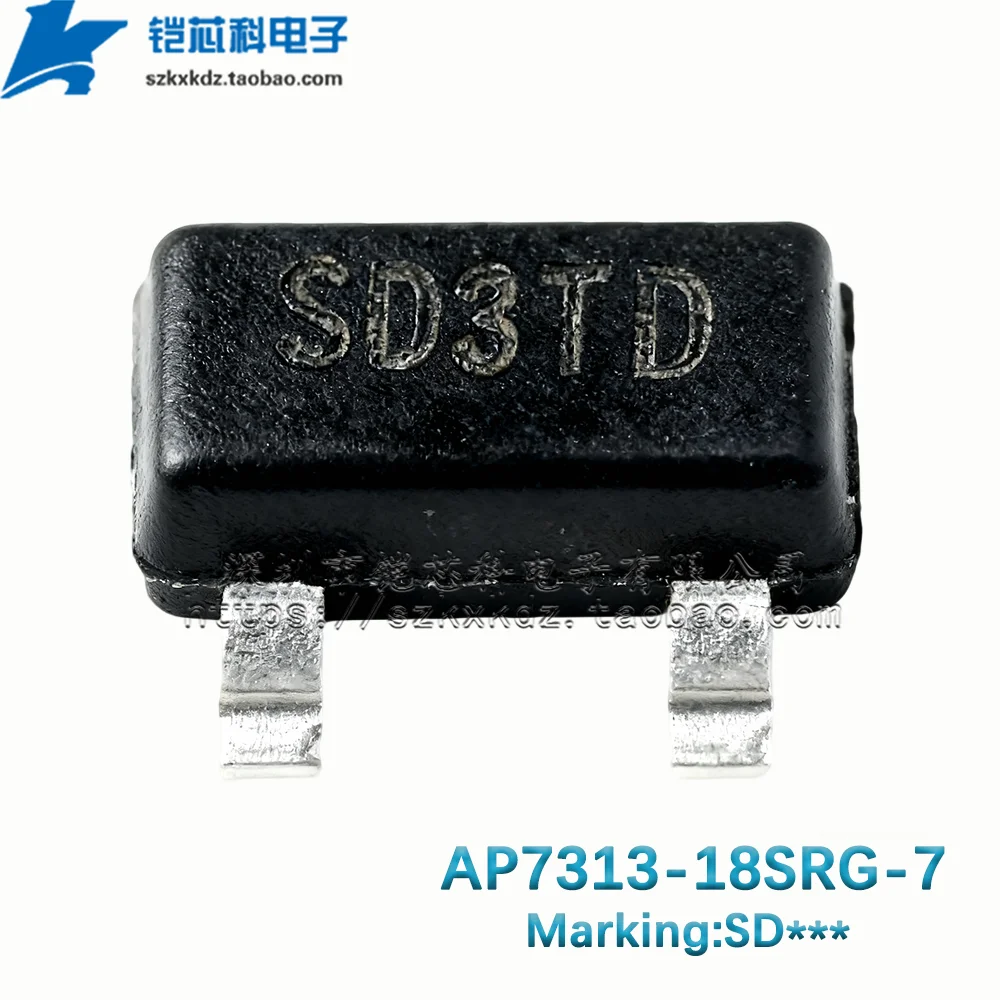 10Pcs New Original AP7313-18SRG-7 SD SOT-23 IC 1.8V 150mA, Low Quiescent Current, Fast Transient Low Dropout Linear Regulator