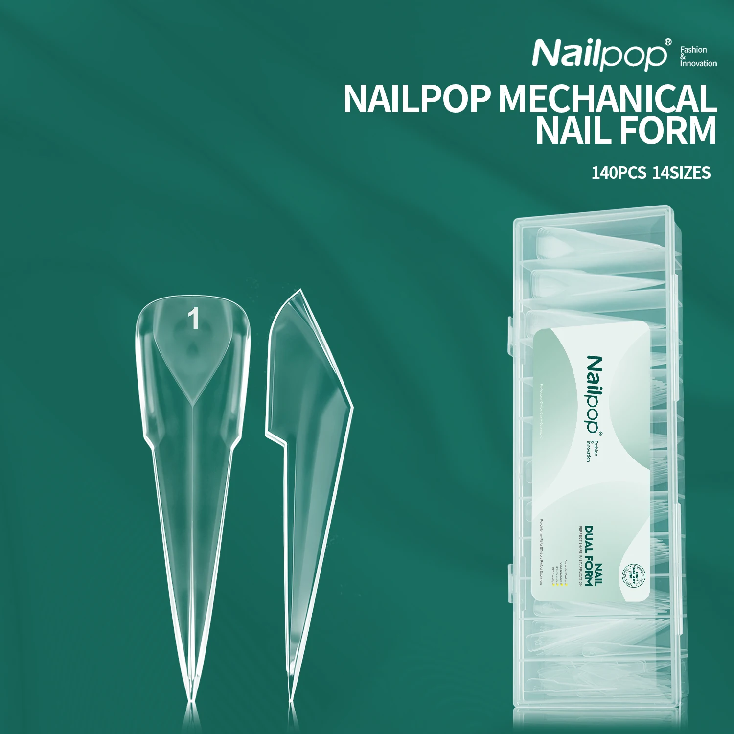 Nailpop Mechanical Nail Form 70/140Pcs Unique Dragon Claw Clear Nail Extension Forms 14 Sizes Easy DIY Salon Nail Art Tool