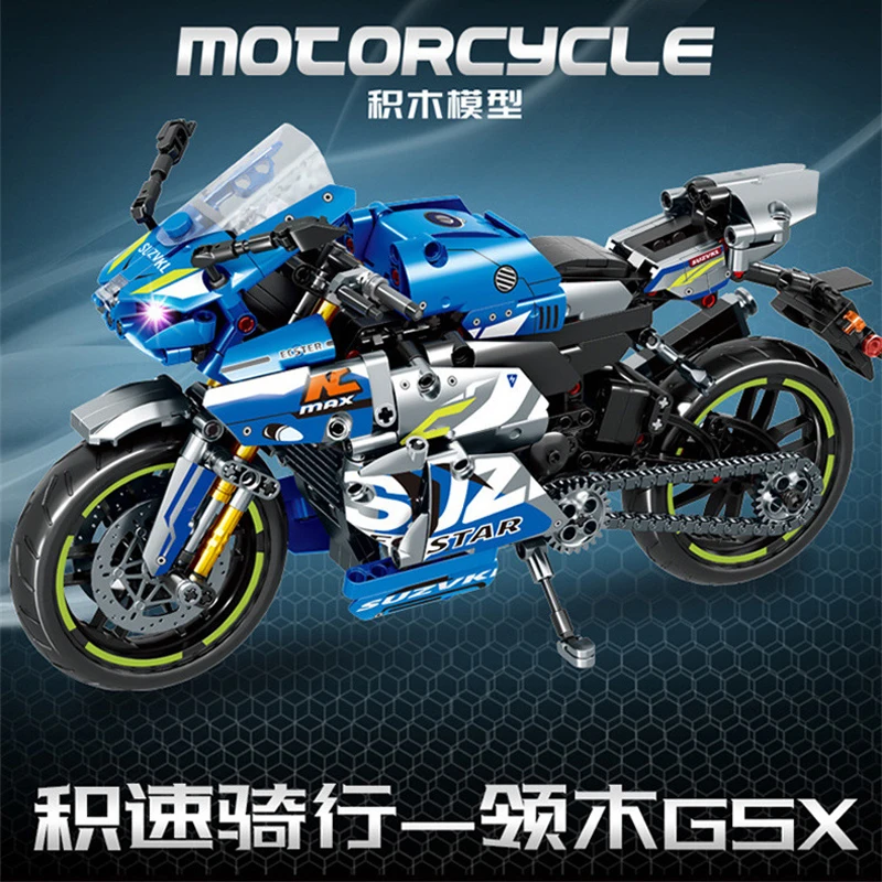 2024 Speed Champions Modern High Tech Technic Moto Dirt Bike Racing Motorcycles Model Building Blocks Sets Brick Kids Toys Gifts