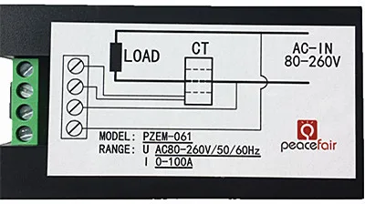 110-220V LCD Digital Measure 80~260VAC 100A 22KW 9999kWh Voltage Current Power Energy Voltmeter Ammeter + CT Current Transformer