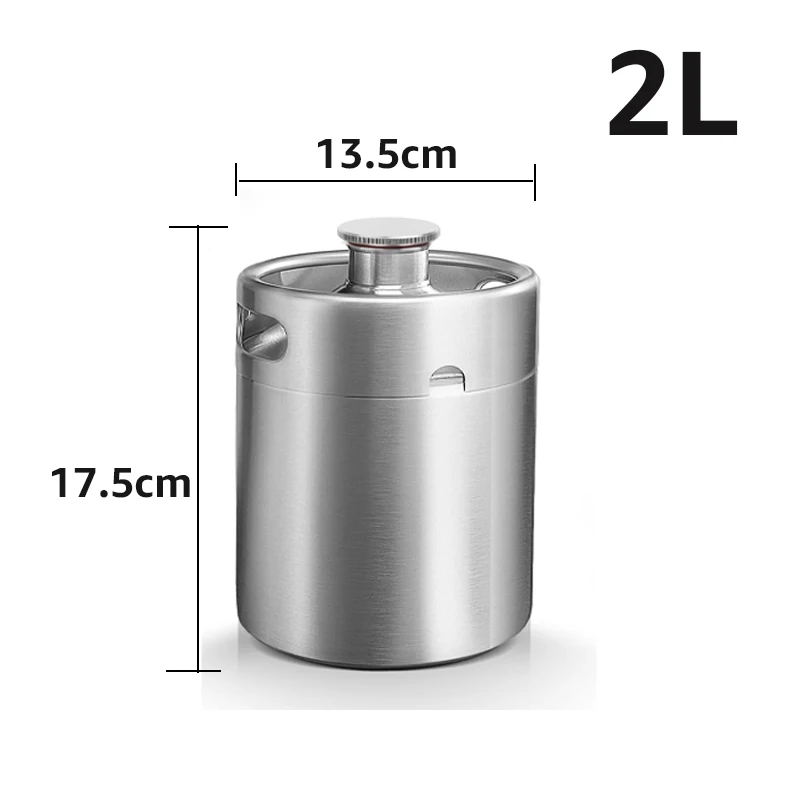 2L Mini Growler with Ball Lock Dispenser,Homebrew Beer Keg Barrel with Mini Keg Spear,Portable for Picnic,Brewer Hobbiest Gift
