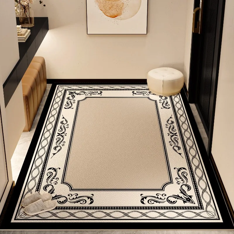 Retro Persian Style PVC Leather Rug Waterproof Oil-proof Stain-resistant Kitchen Carpet Large Area Non-slip Floor Mats Alfombra