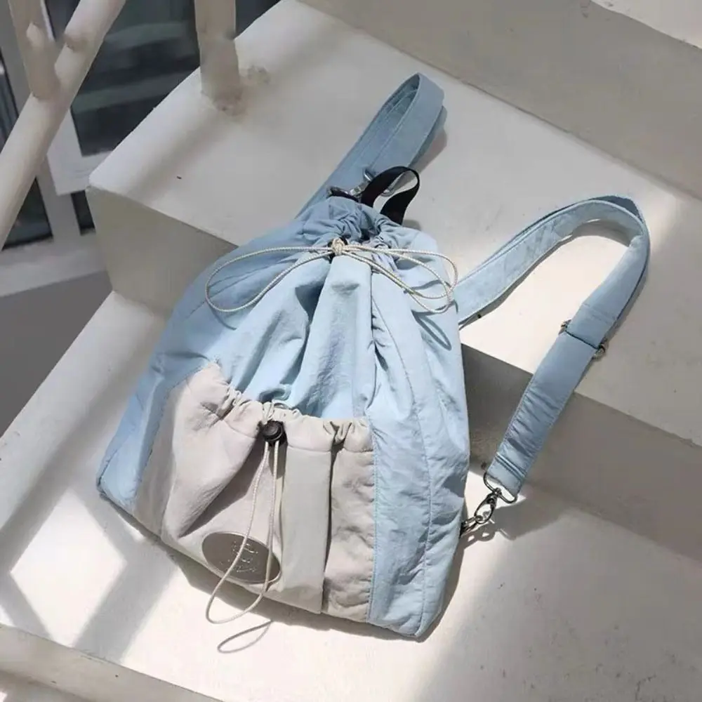 Mochila con cordón para niños, bolso escolar portátil de nailon de alta calidad con múltiples bolsillos, a la moda