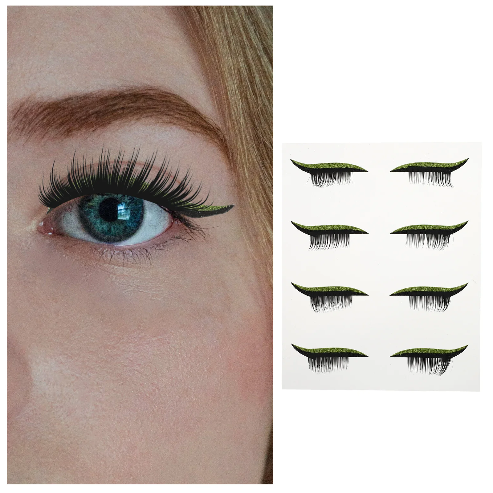 

4Pairs Eye Line Strip Sticker False Eyelash Decal Adhesive Waterproof for Women Men Daily Makeup Party Cosplay Gift