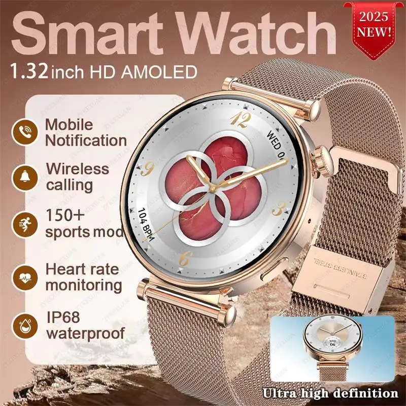 

Новинка для Huawei Watch4 Mini NFC Смарт-часы для женщин IP68 Водонепроницаемый 1,32-дюймовый AMOLED-экран Монитор здоровья Bluetooth Вызов Мужские часы
