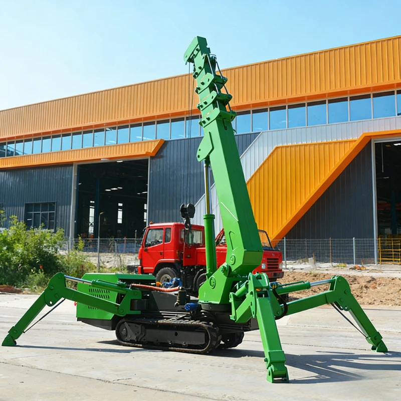 Custom Mini Spider Crane Stable Base 3tons 5tons Hydraulic Telescopic Boom Crawler Mobile Spider Crane  for Construction Lifting