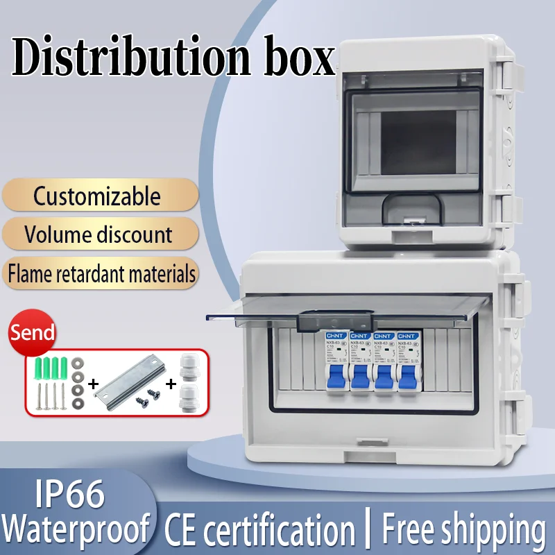 

IP66 Waterproof Indoor And Outdoor Surface-mounted Distribution Box Switch Box Power leakage Protection Circuit Breaker Box