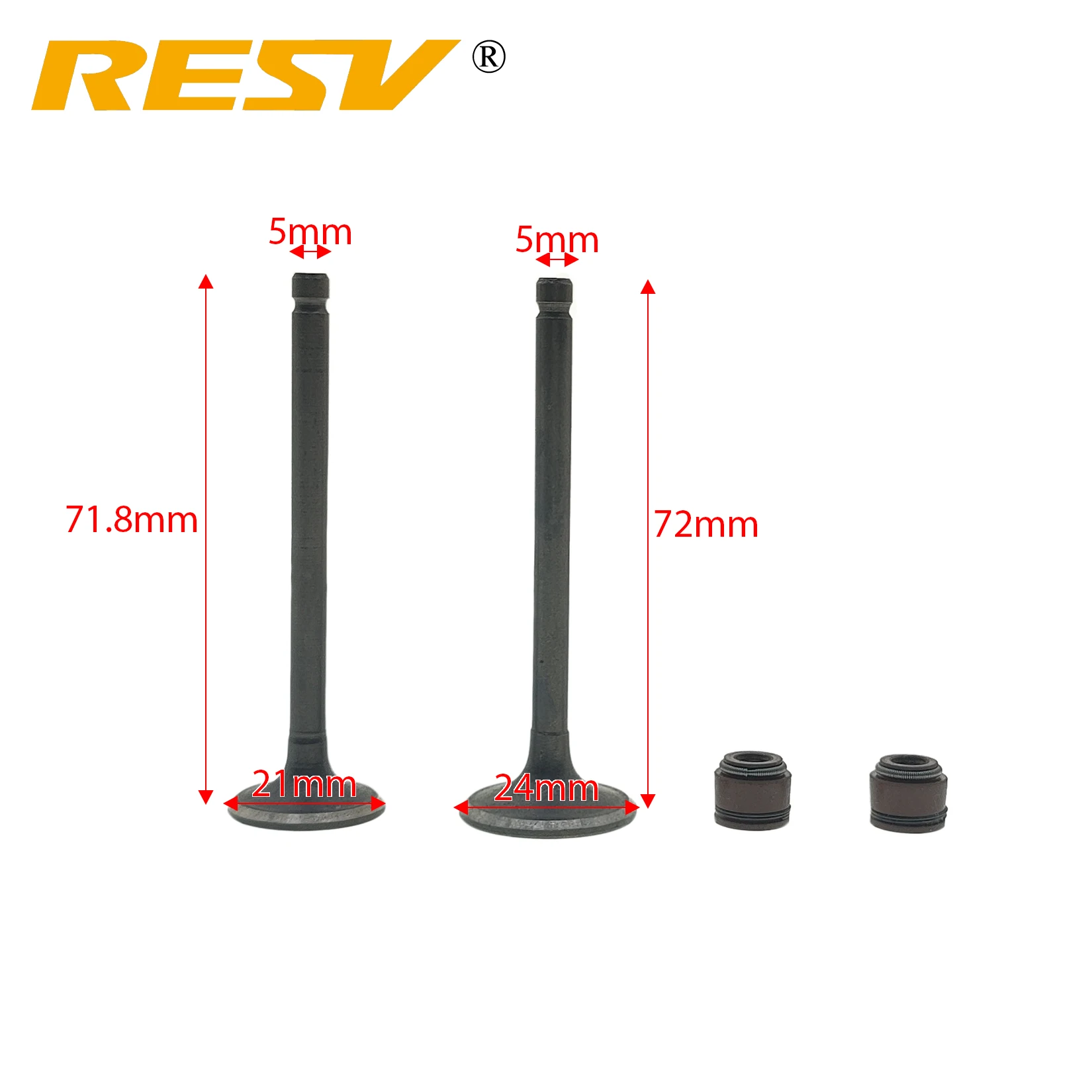 RESV for Honda Wave 125 Wave125s W125 Ultimo125 Wave125x XRM125 Supra X 125 Ultimo125 Valve Intake Exhaust Stem Valve Oil Seal