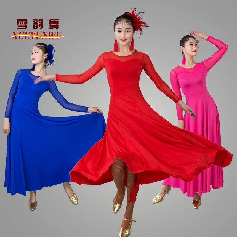 

2026 New Long Sleeve Modern Dance Performance Dress Ballroom Dance Dress Md038