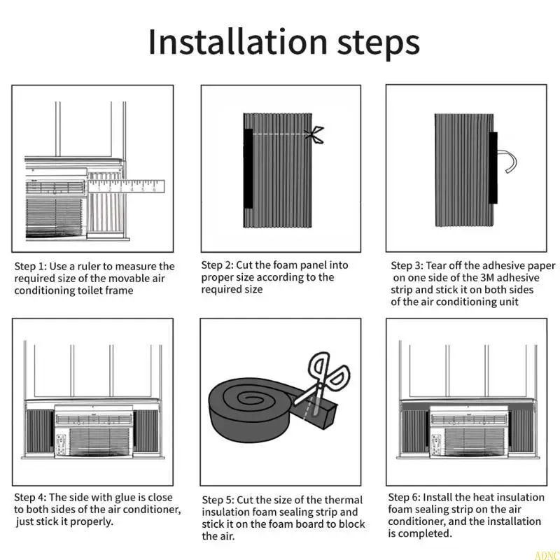 A0NC Fenster Klimaanlagen Seitenplatten Fenster ACS -Seitenpaneele Setzen Sie Schaumstoffmaterial