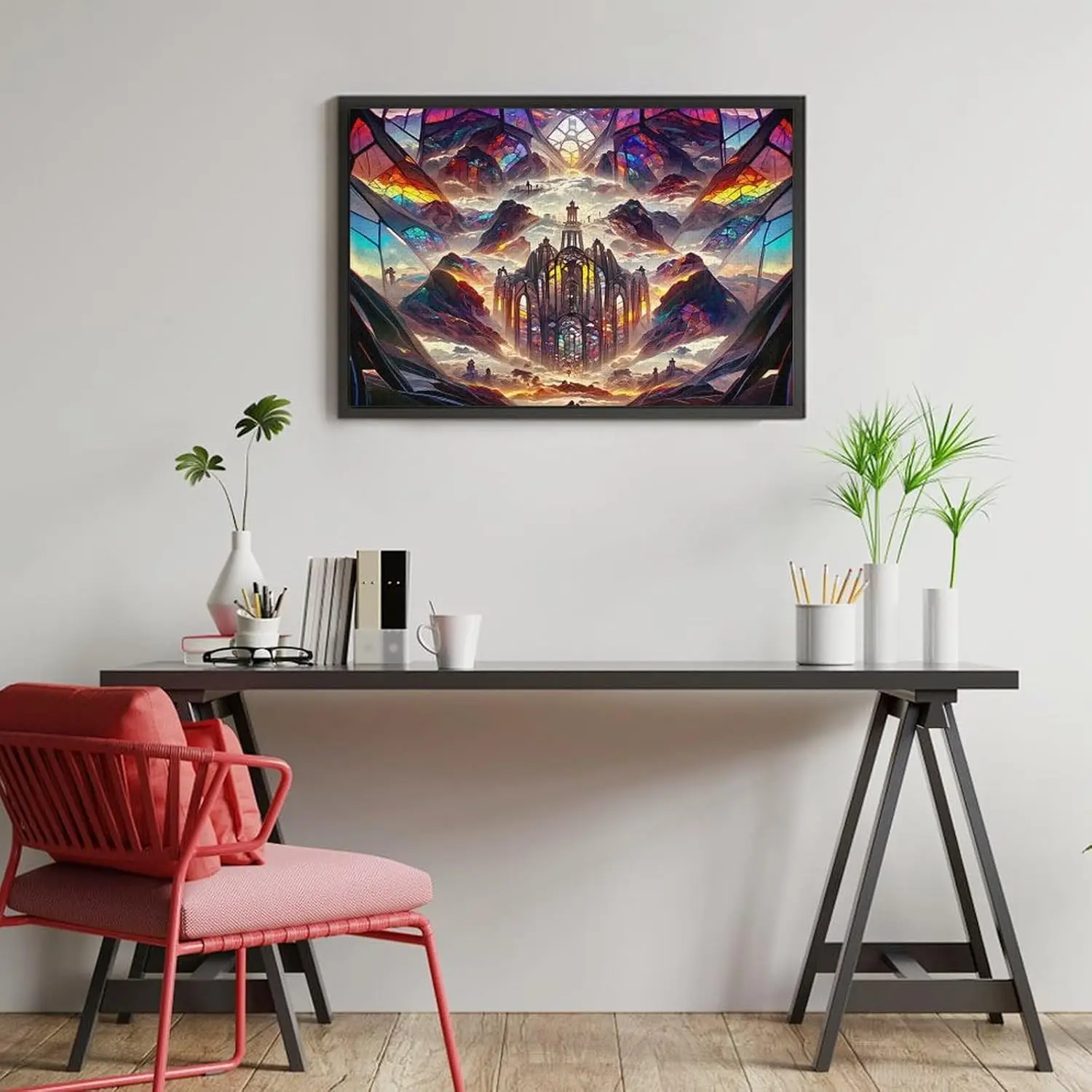 75*50 センチメートルジグソーパズルガラスイリュージョン木製パズルギフト子供の友人のための家の寝室オフィスの壁の装飾家族活動ゲーム