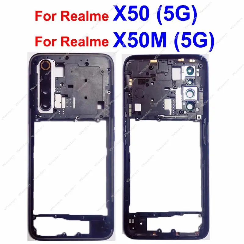 Middle Frame Housing For OPPO Realme X50 5G X50M 5G Middle Frame  Cover Case Holder Plate Replacement Parts