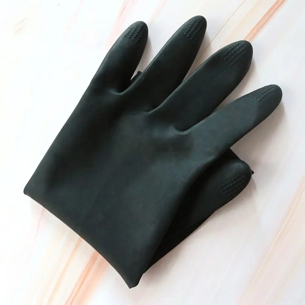 Thickened Black Latex Gloves For Hairdressing Anti Slip Waterproof Salon Supplies Barber Dyeing Chemical Resistant Tools