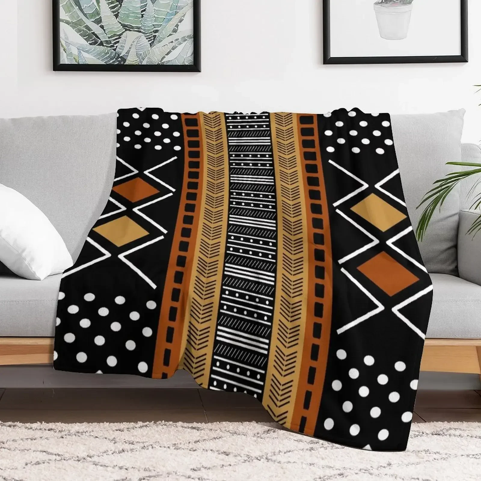 

Black African Mud Cloth Throw Blanket Blankets Sofas Of Decoration Polar Custom Blankets