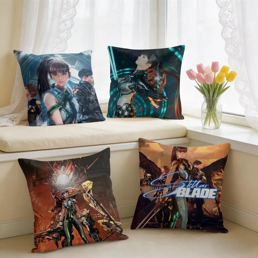 Stellar B-Blade Game Cushion Cover Square Short Plush Pillow Case Living Room Sofa Home Decor Funda 40X40