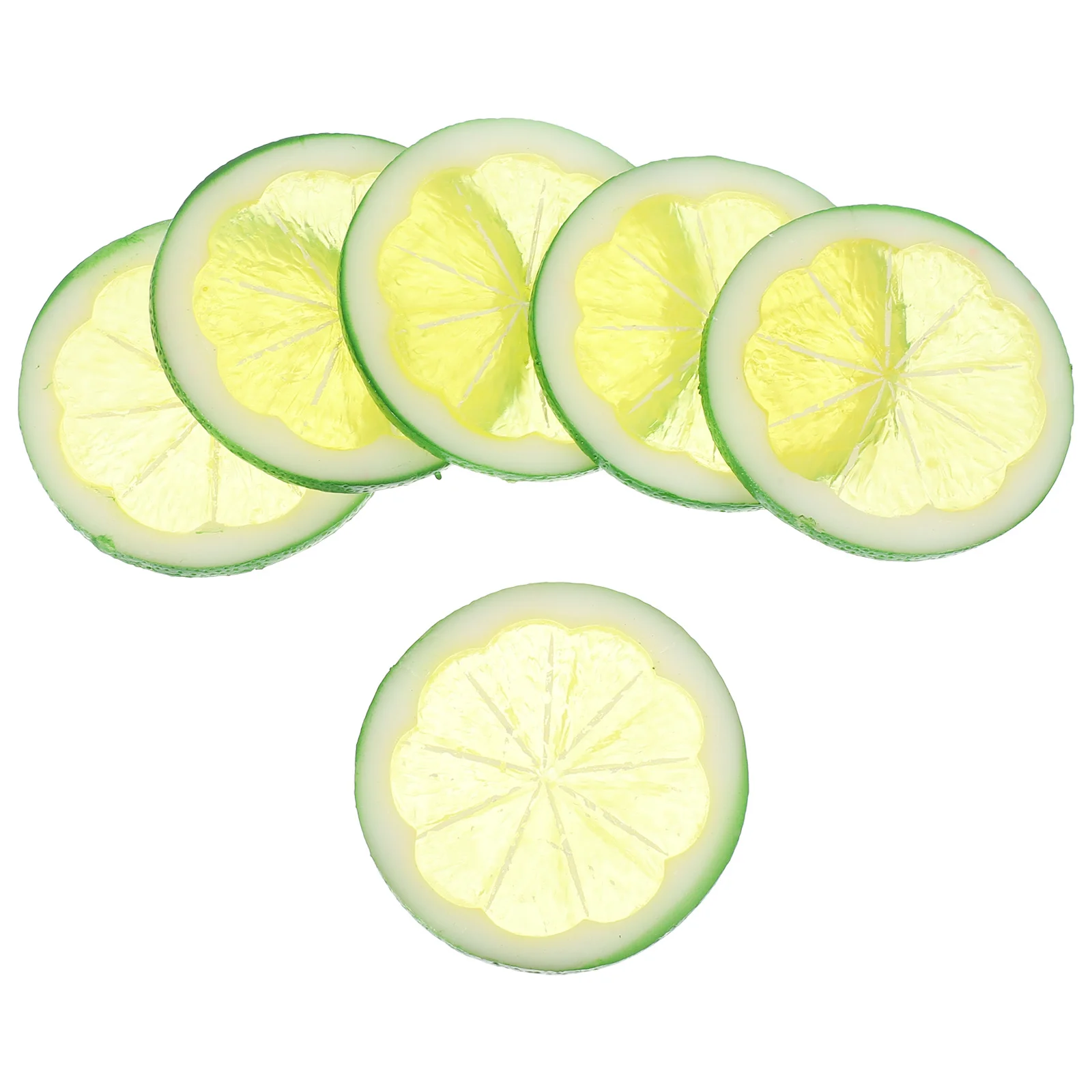 6 قطع من شرائح الليمون الاصطناعية الواقعية لتزيين الفاكهة لغرفة الطعام وغرفة المعيشة والحفلات والمناسبات والتصوير الفوتوغرافي #2