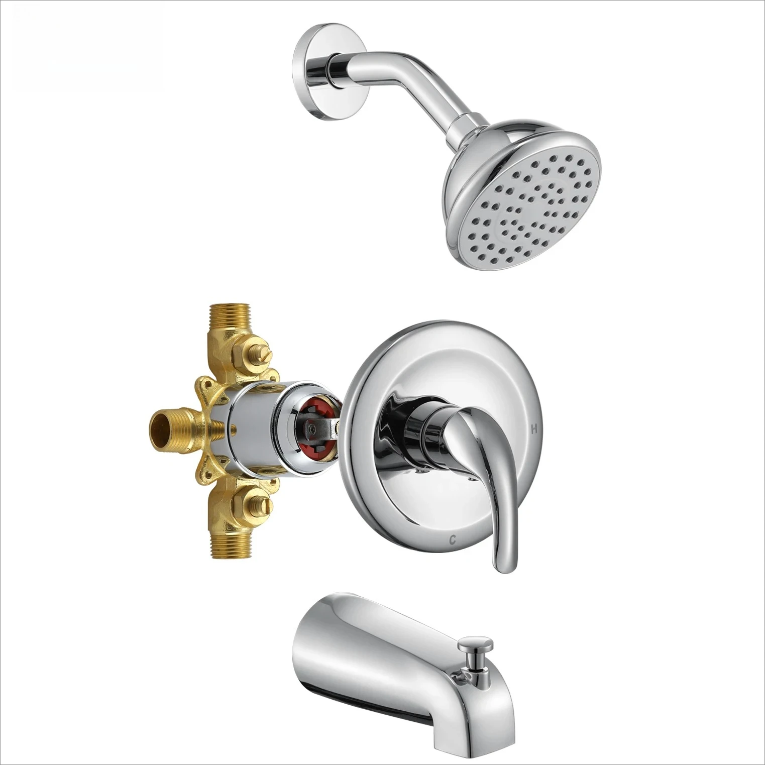 

Full Bath Chrome Bath Shower Faucet Set