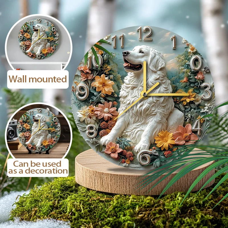 Creative Silent Wall Clock - 8/12 Inch Metal Aluminum Decorative Clock for Living Room, Bedroom, Kitchen, Kids' Room & Pet Store