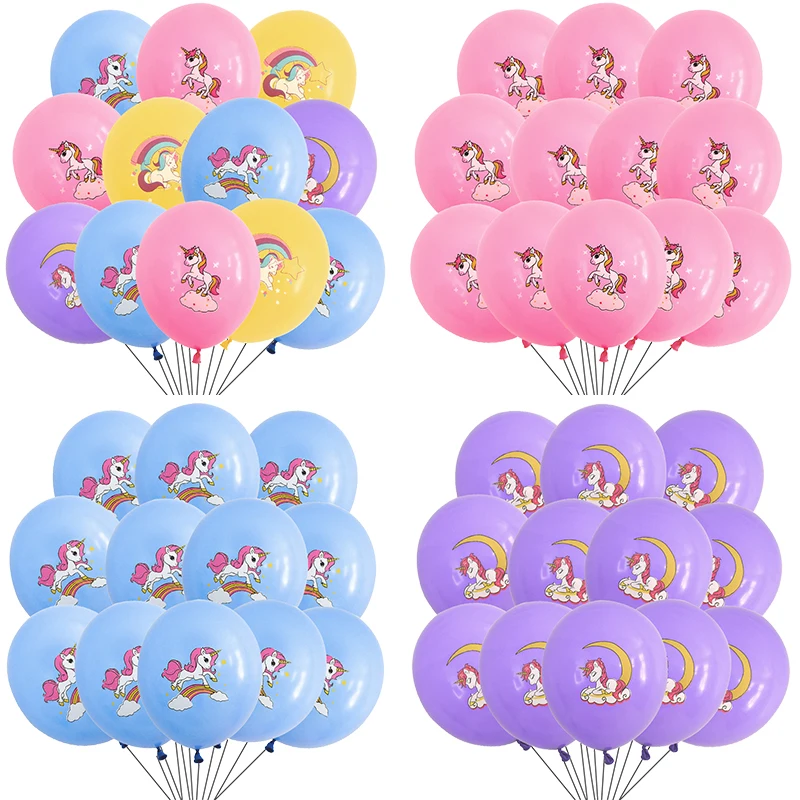 

10-40Pcs Cartoon Unicorn Latex Balloons Girls Rainbow Unicorn Theme Birthday Party Decoration Supplies Kids Gift Helium Globos