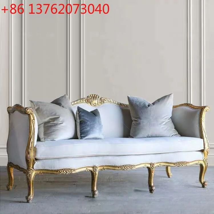 

American country living room solid wood sofa French studio photography old soft bag sofa