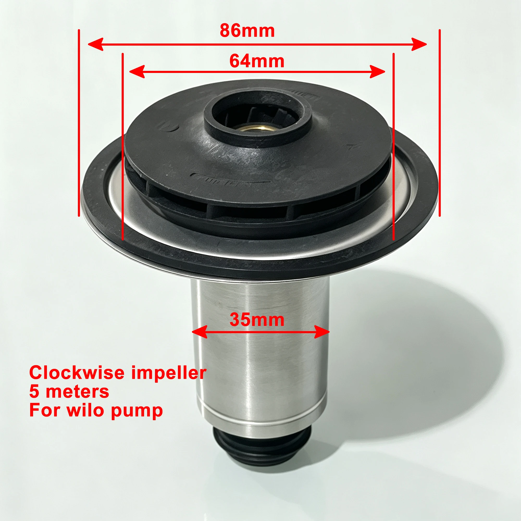Wall Mounted Gas Boiler Water Circulation Pump Motor Rotor Clockwise Diameter 35mm Impeller 64mm for Wilo Pump