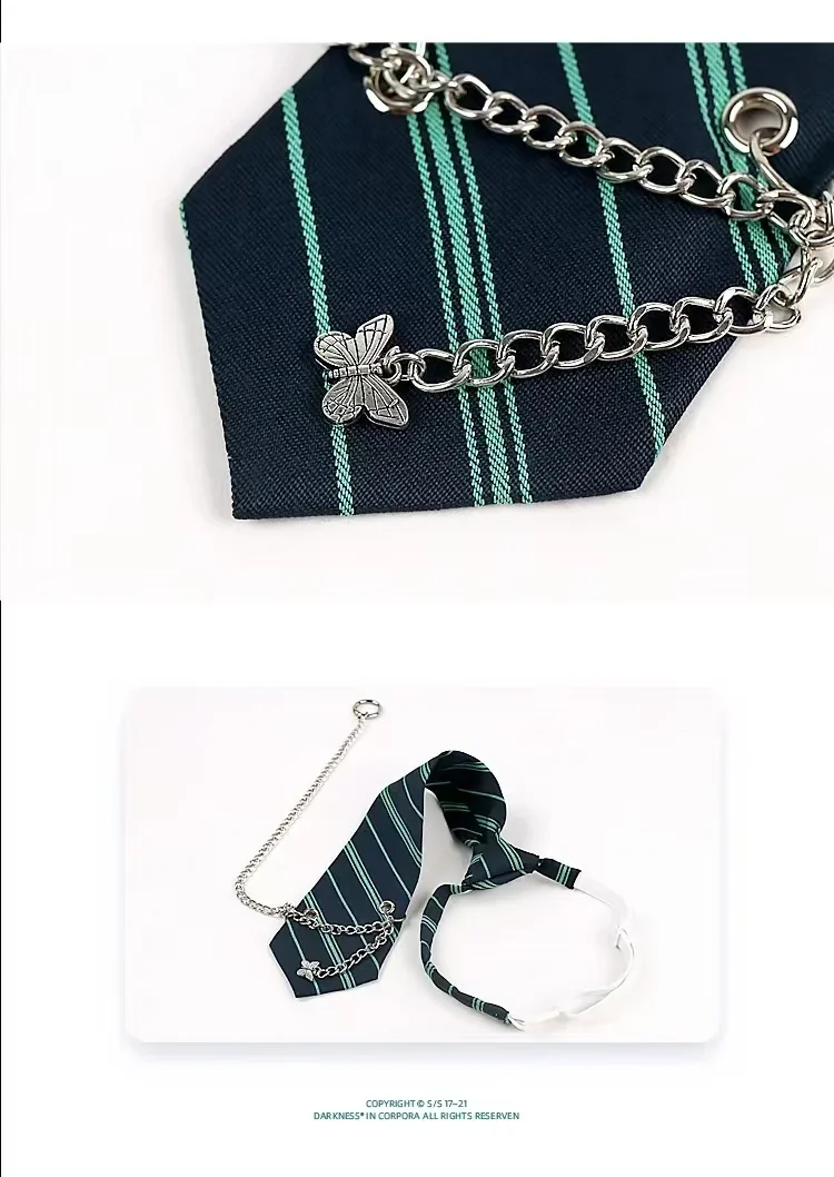 

DK Trendy INS Retro Street Original Style JK Academy Style Shirt Hong Kong Style Unisex Chest Pin Chain Tie