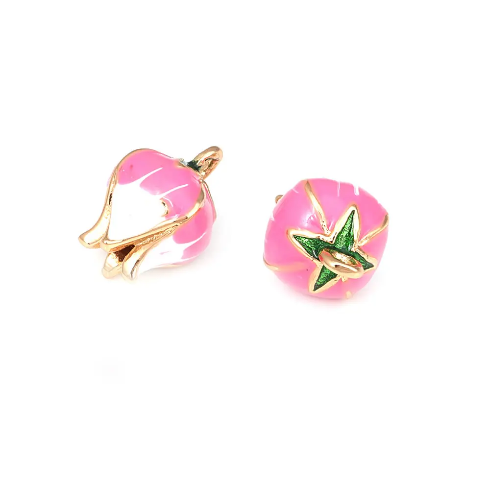 18K Gold Color Brass Flower Bud Charms Pendants High Quality Diy Jewelry Making Supplies Necklace Earrings Accessories for Women