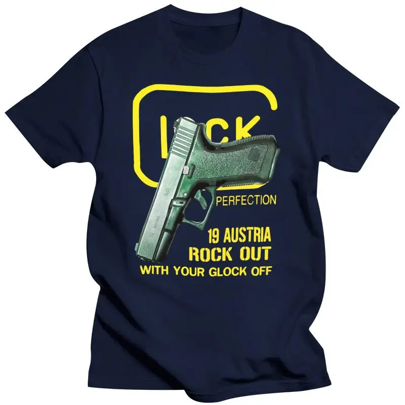 2018 Men 3d Glock 19 Austria Rock Out With Your Glock Off Gun Casual T Shirt Loose T-Shirt Men Trendy Printed T-Shirts Tshirt