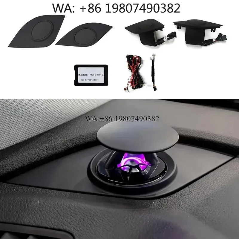 wmwmnu Motorized Lifting Pop-up Tweeter Speaker with 30 Colors Ambient Light for Q5 B9 2018-2025 Dashboard Treble Horn