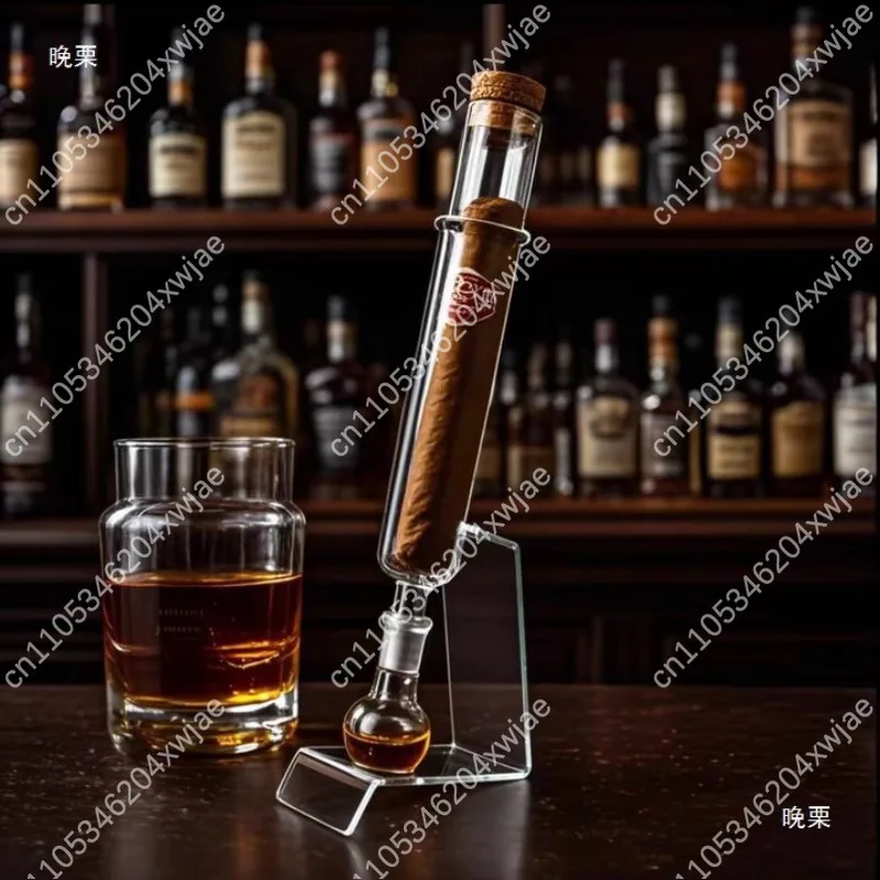 مجموعة أنابيب زجاجية ممتازة للعلاج بالروائح العطرية، مجموعة أدوات الشيخوخة من دخان البلوط مع حامل عرض